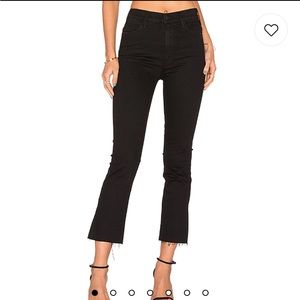 MOTHER ankle fray jeans in faded black